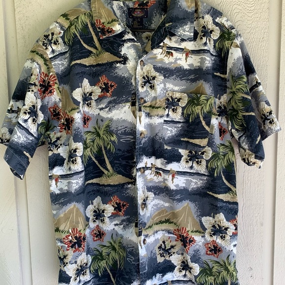 Vintage PCH Tropical Floral Button-Up Shirt Size Large - Picture 2 of 11